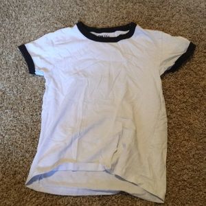ON FIRE white t-shirt with black trim
